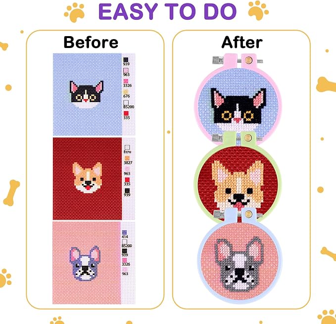 Caydo 5 PCS Cross Stitch Kits for Kids - Image 4
