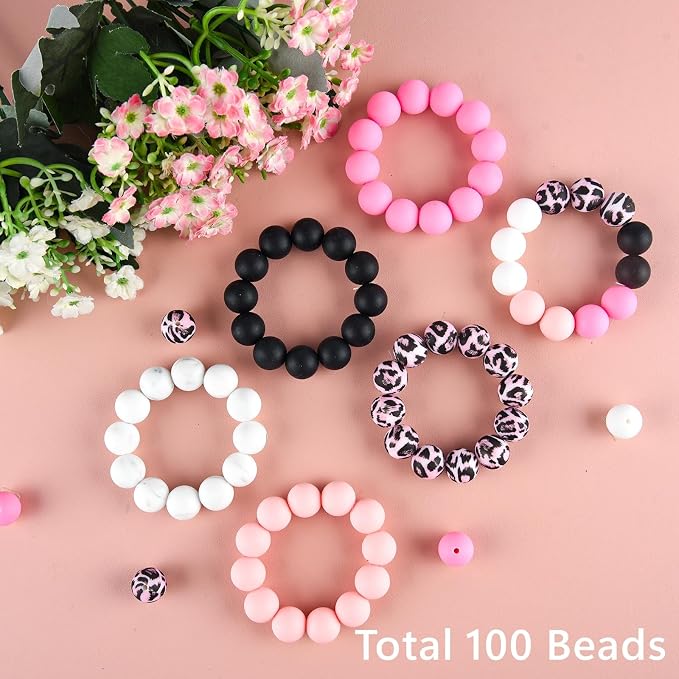 ASTARON 100 Pcs 15mm Silicone Beads - Image 5