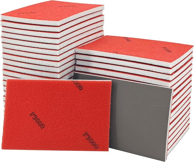 28 Pcs 3000 Grit Sanding Sponge,Ultra Fine Sandpaper,Soft Foam Hand Sander Block Wet Dry Sanding Pads for Automobile Wood Furniture Metal Drywall Polishing