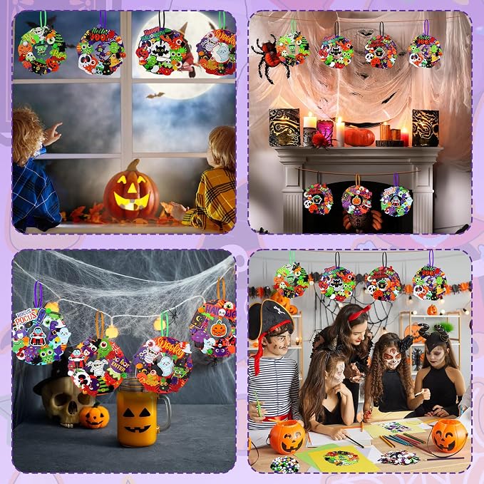 Hollowfly 48 Sets Halloween Wreath Craft Kits - Image 6