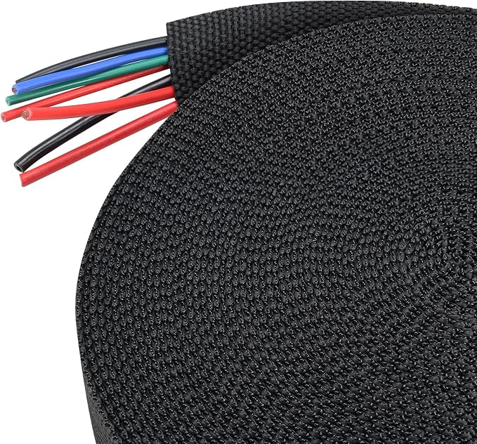 Heat Shrink Wire Loom 2:1 Shrinkable Braided Cable Sleeve 1/2 Inch ID-220ft by BuyUneed