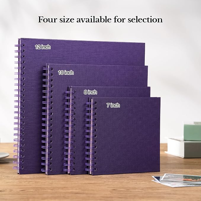 potricher 8 x 8 Inch DIY Scrapbook Album 40 Pages Hardcover Kraft Paper Scrap - Image 6