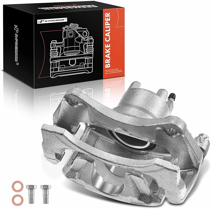A-Premium Disc Brake Caliper Assembly with Bracket Compatible with Select Chrysler, Dodge and Jeep Models - 200 2011-2014, Sebring 07-10, Avenger 08-14, Caliber, Compass, Patriot - Front Passenger