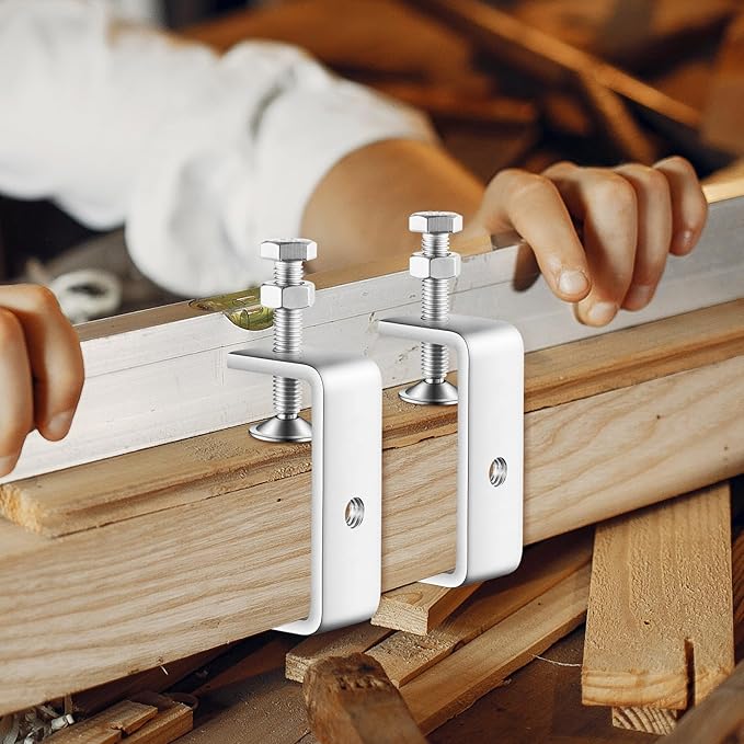 10 Pcs 304 Stainless Steel C Clamp Mini Tiger Clamp 1Inch Heavy Duty Metal U Clamps with Stable Wide Jaw Opening for Mounting Metal Working Woodworking(10 Pcs, 4 Inch)
