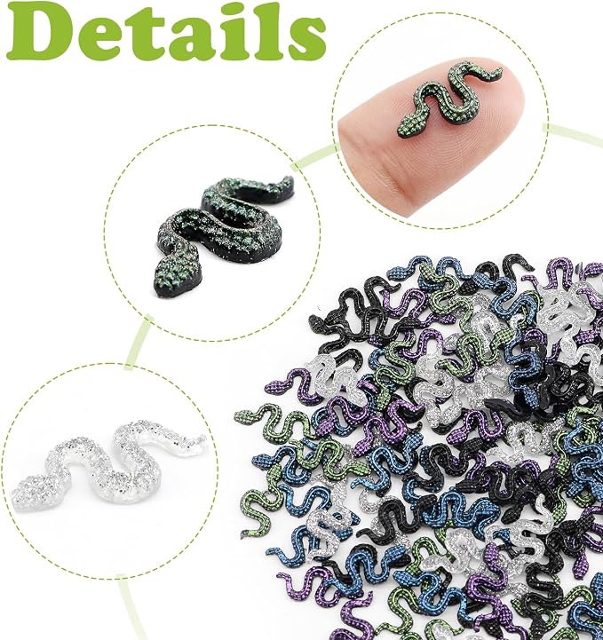 120Pcs Mini Resin Snakes, Miniature Halloween Tiny Snakes - Image 4