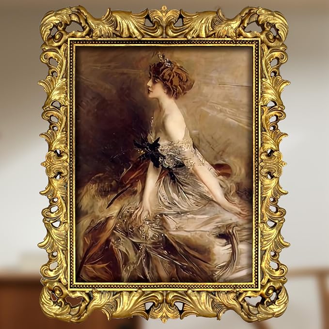 Gold 11x14 Picture Frame Vintage Picture Frames Ornate Baroque | Real Glass by FJXMFRAME