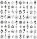 WOCRAFT 60pcs Antique Silver Flowers Bracelet Charms by WOCRAFT
