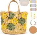 Noocro Crochet Kit for Intermediate or Advanced Level, Floral Raffia Bucket Bag by Noocro