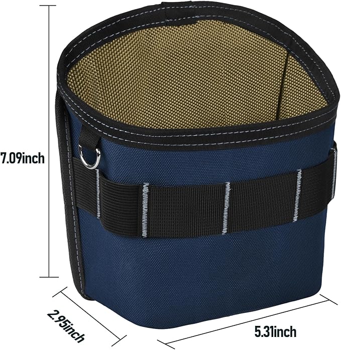 Tool Pouch Nails Screws Bag with Belt Clip (XL, Blue)