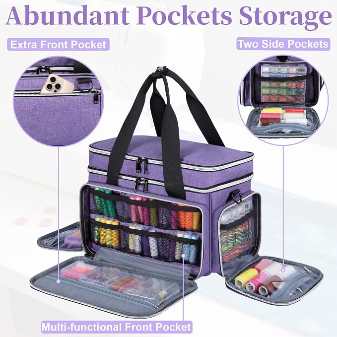 Anitor Large Sewing Supplies Organizer, Double Layer Sewing Storage Organizer - Image 6