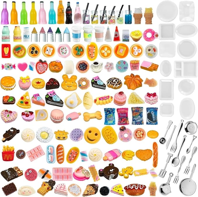 150 Pcs Miniature Food Drinks Bottle Toys Mixed by Diinokiy