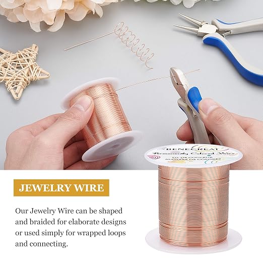 BENECREAT 22 Gauge 55 Yards Jewelry Beading Wire Tarnish Resistant Copper Wire - Image 4