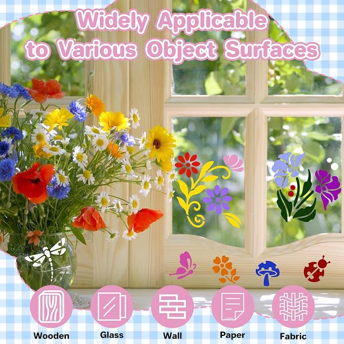 100Pcs Flower Stencils 4 Sizes 1.5/2/3/4 Inch Reusable Floral Drawing Templates - Image 4