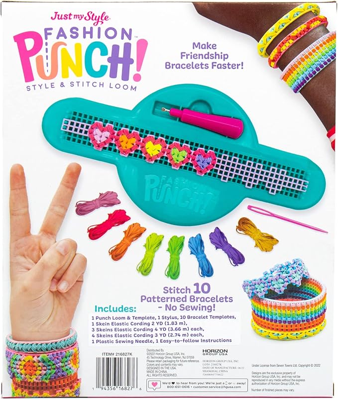Just My Style Fashion Punch Style & Stitch Loom, Friendship Bracelet Kit - Image 8