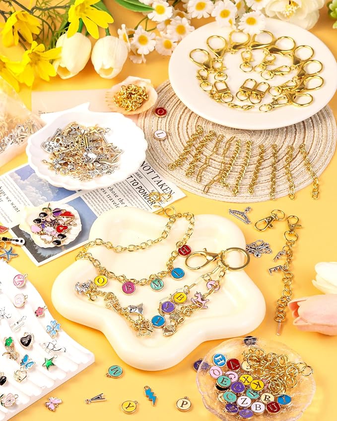 FIVEIZERO 359Pcs Charms Lip Gloss Keychain Making Kit, Charm Making Kit - Image 5