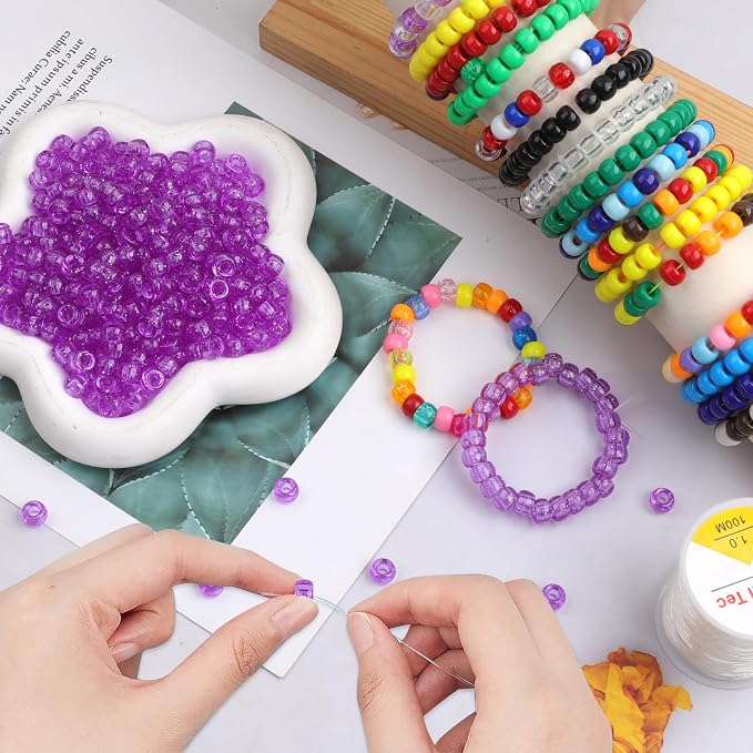 Plastic Pony Beads, for Bracelet, Hair Braiding, Friendship Bracelets, Jewelry - Image 4