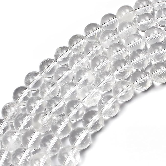 MJDCB 7A Natural White Clear Quartz Round Beads Gemstone Beads - Image 4