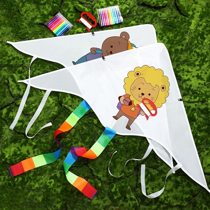 Libima 50 DIY Blank Kites for Kids Bulk Large Kite Making Kit Easy to Fly Set - Image 4