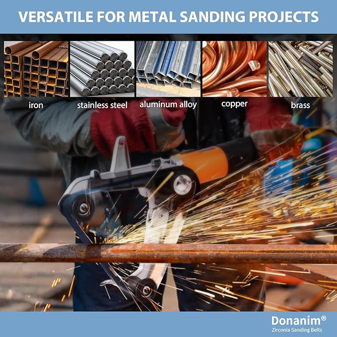 15 Pack 1-1/2 x 30" Zirconia Sanding Belts for Pipe Belt Sander, 1-1/2x30 Inch Sander Belts for Pipe Tube Polisher Sander, 1.5" x 30" Zirconia Metal Grinding Sand Belts for Polishing, 80 Grit