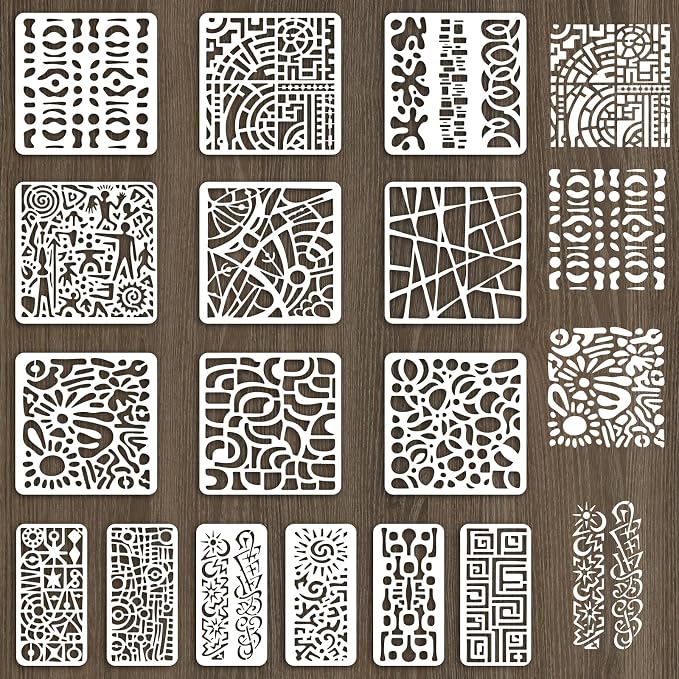 INFUNLY 15pcs Abstract Line Stencil by INFUNLY