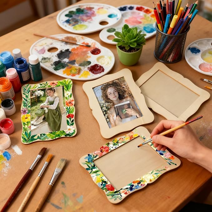 RYKOMO 6 PCS Unfinished Wooden Picture Frames - Image 5