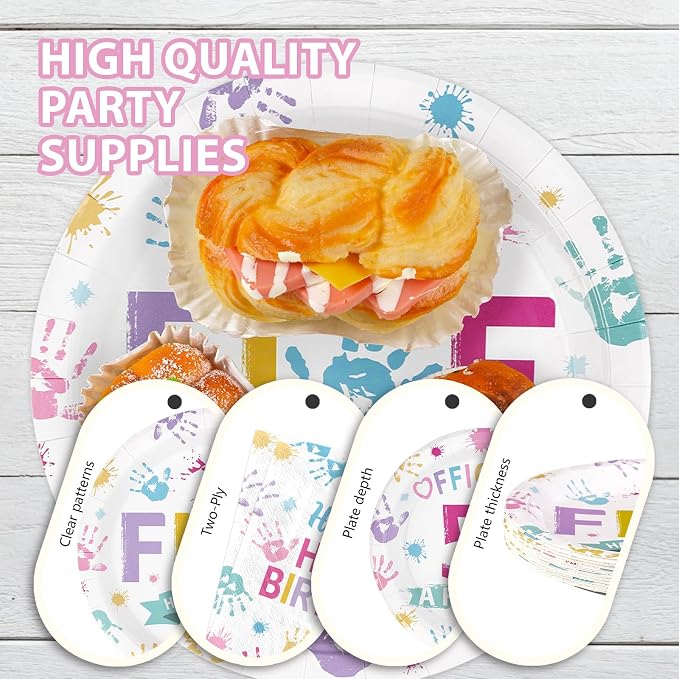 168Pcs Hi Five Birthday Party Decorations or 5 Years Old Birthday Serves 24 | - Image 4
