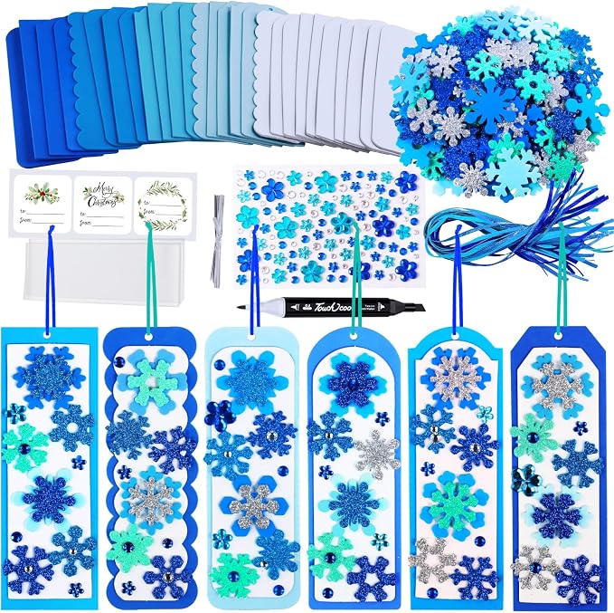 Winlyn 24 Sets Christmas Craft Kits Winter Crafts DIY 3D Christmas Snowflake by Winlyn