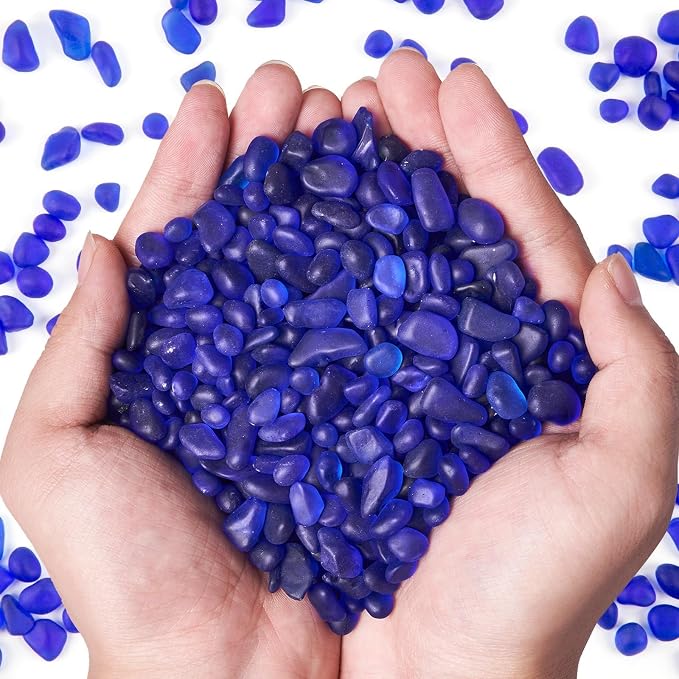 QEQEKAKA Sea Glass Stones for Crafts About 0.5LB Glass Pebbles Gemstones Bulk by QEQEKAKA