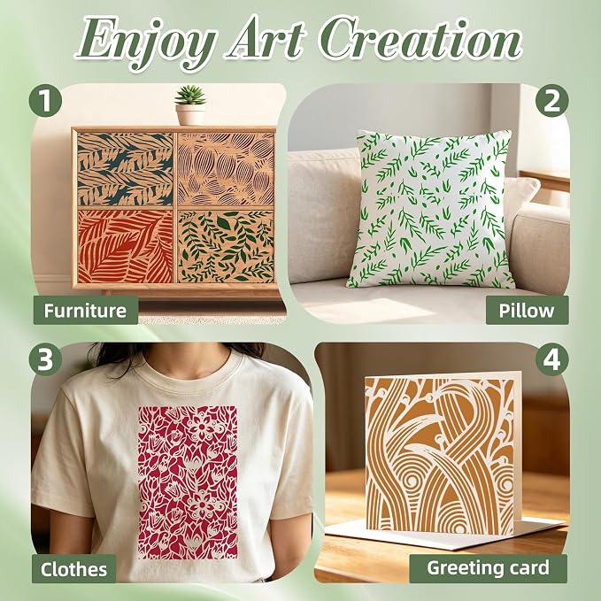 Texture Stencils for Crafts Reusable 12Pcs Stencils | DIY Art Painting Stencil - Image 5