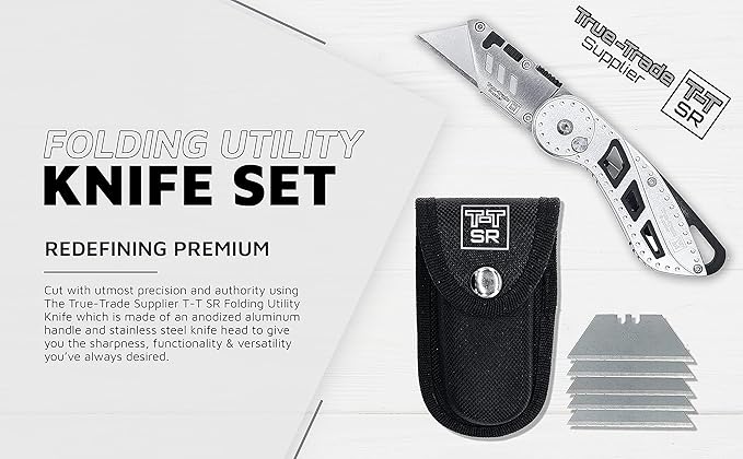 Folding Utility Knife Stainless Steel Holster Nylon Pouch Belt Clip Box Cutter Knife Carry Case Utility Knife & Clip Navaja De Trabajo Roofing Cuchilla de Bolsillo