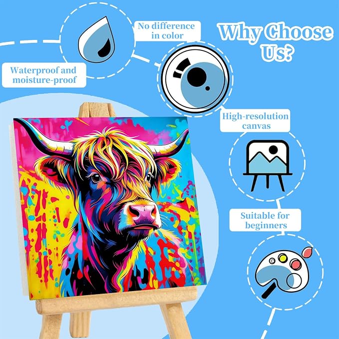 4 Pack Paint by Numbers Kit for Kids - Image 3