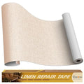 Linen Repair Tape 16x90 inch, Self Adhesive Fabric Patches, Linen Patch Tape Kit, Fabric Repair Tape for Couch Sofas, Headboards, Chairs, Pillows, Curtains, Couches - Beige White