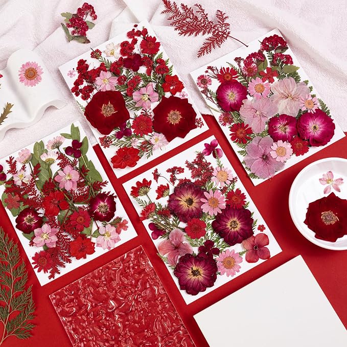 101 PCS Red Dried Pressed Flowers - Image 3