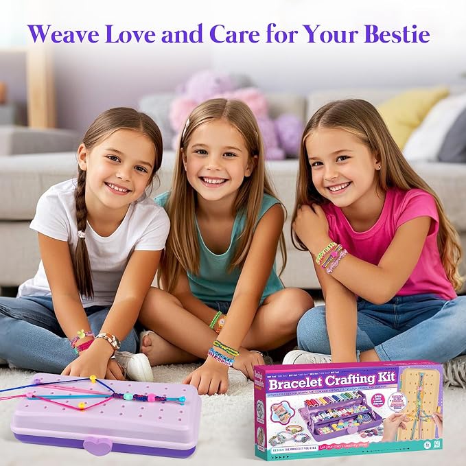 TingingYuli Friendship Bracelet Making Kit, 3-Layer Storage Box, Gift 6-12 | - Image 6