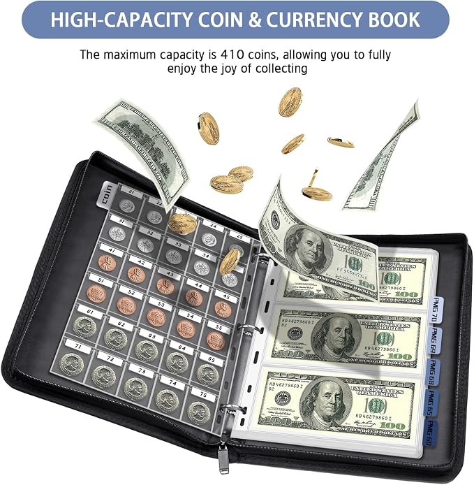 Coin Collection Album Holder for Collectors, 1403 Personalized Collection Labels - Image 4
