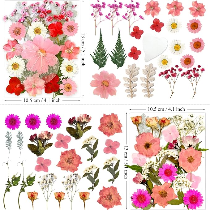 MIKIYA 90Pcs Pink Dried Pressed Flowers - Image 5