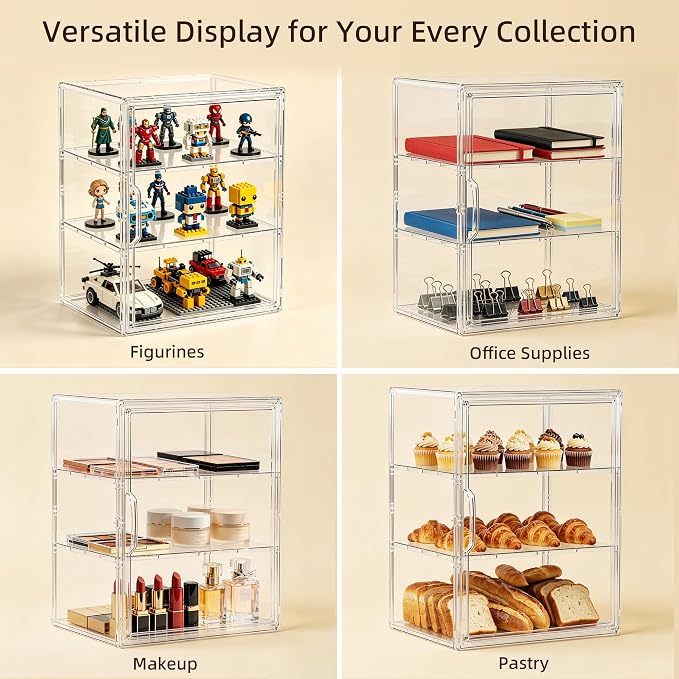 Attelite Acrylic Display Case for Collectibles Adjustable 3-Tiers，1Pack | 3 - Image 6