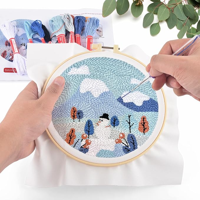 ERKOON Punch Needle Kit Adults Beginners, DIY Easy Landscapes Embroidery Set - Image 5