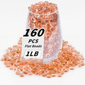 1 LB Pink Flat Glass Beads, 160-180PCS Small Glass Marbles, Mini Flat Round by Foncomy