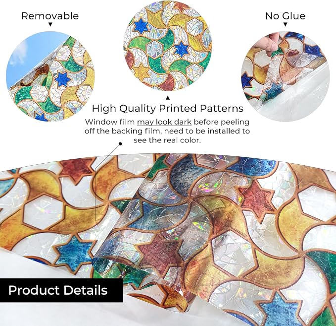 ADD.HERES Window Privacy Film, Stained Glass Decorative Static Cling, Removable - Image 7