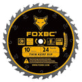 FOXBC 10-Inch Thin Kerf Ripping Table Saw Blade for Wood Cutting, 24-Tooth FTG, 5/8-Inch Arbor