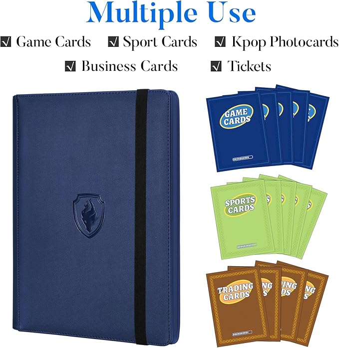 Premium 9 Pocket Card Binder for 540 Cards, Fabmaker PU Cover Trading Card - Image 3