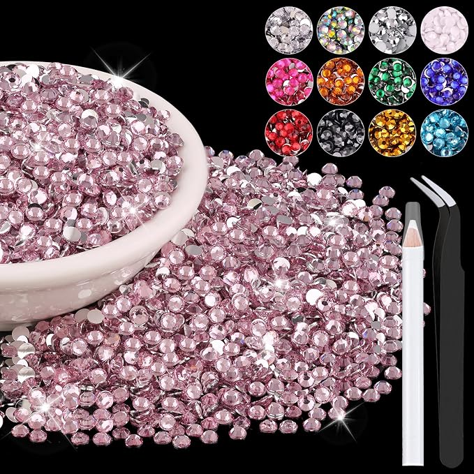 12000PCS 2mm Resin Rhinestones in Bulk, Bedazzling Flatback Crystals Rhinestones by BELLEBOOST