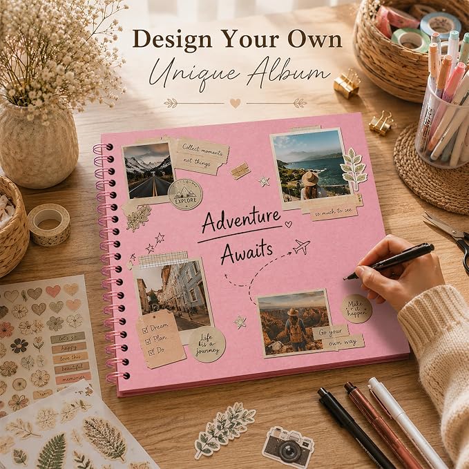 DIY Scrapbook Album 10x10 Inch 40 Pages, Hardcover Kraft Paper | Photo Book - Image 7