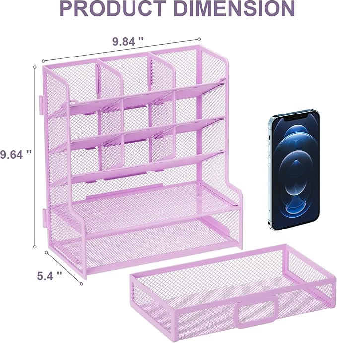 Marbrasse Larger Mesh Desk Organizer - Image 4