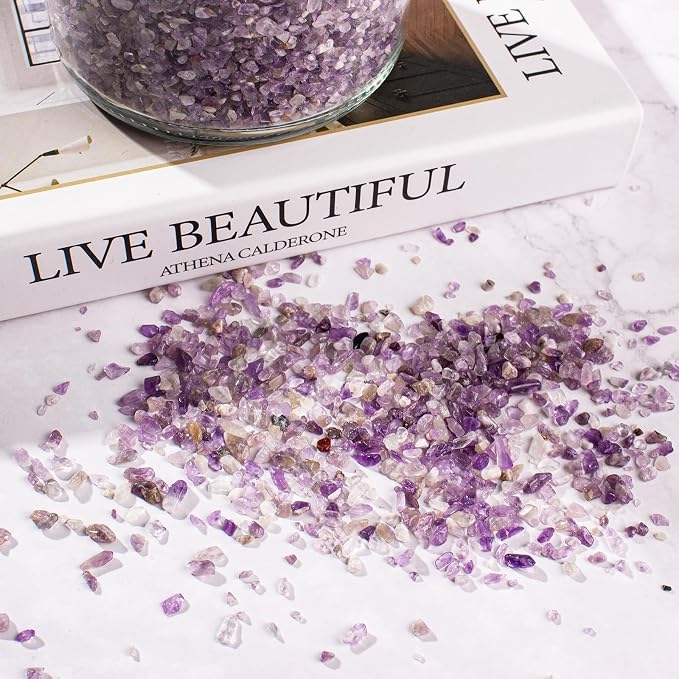 3 Lb Amethyst Crushed Stones Quartz Crystals Chips Bulk, Natural Tumbled - Image 6