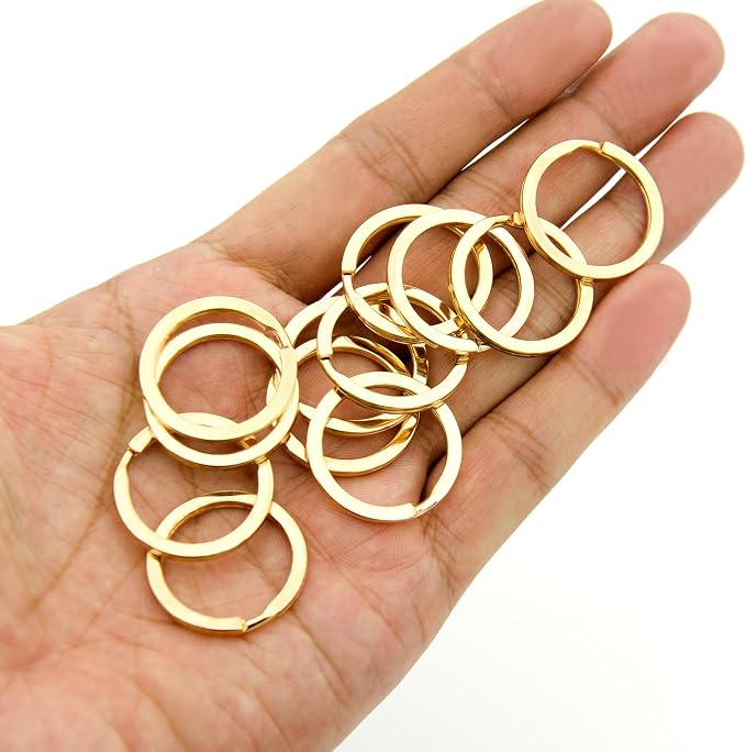 20 Pack Key Ring Keychain 1 Inch 25mm Diameter Metal Flat Split Key Chains Rings - Image 3