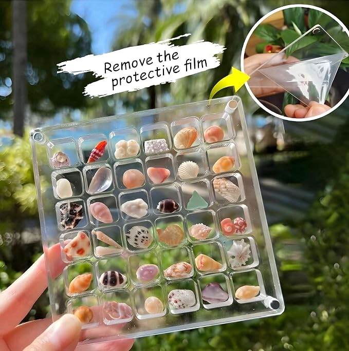 Artlunar 36 Grids Acrylic Display Box, Approx. 12 x 12 cm Clear Magnetic Shadow - Image 3