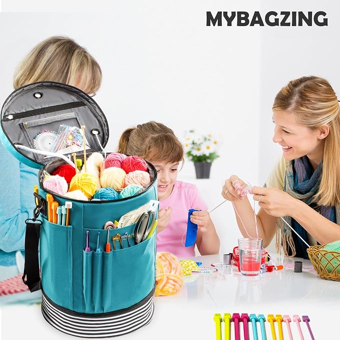 MYBAGZING Expandable Yarn Storage Organizer, Crochet Bag & Yarn Tote - Image 6
