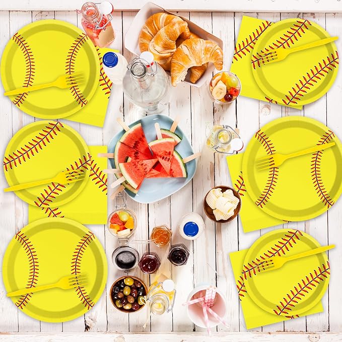 50 Guests Softball Plates and Napkins Party Supplies Softball Party Decorations - Image 7